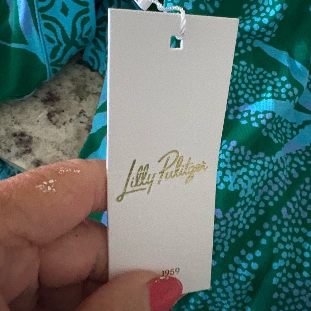 Lilly Pulitzer Tropical Green and  blueMaxi Dress - Picture 7 of 9